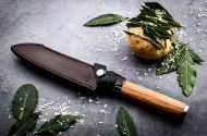 Kožené pouzdro na japonský nůž Santoku - 18 cm