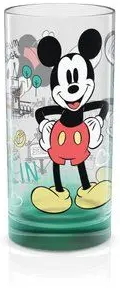 Disney skleněný pohár - 270 ml - Berlín - zelený - Mickey a Minnie