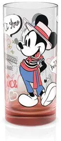 Disney skleněný pohár - 270 ml - Benátky - červený - Mickey a Minnie